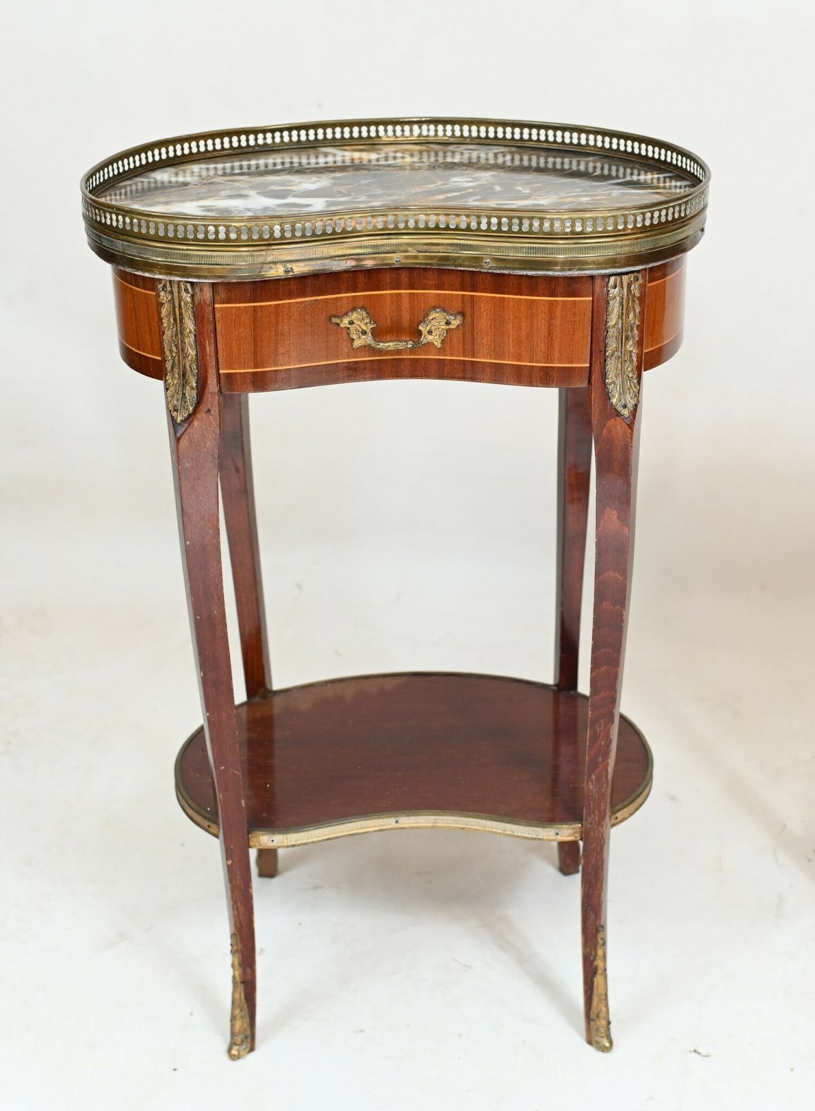 Pair French Bedside Tables Nightstands Kidney Bean 1930 photo furniture