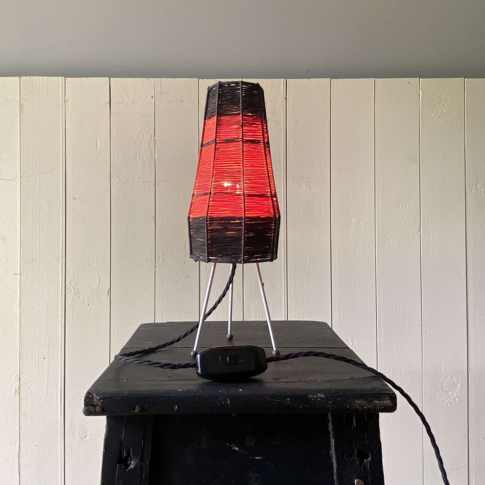 Original Retro Rattan Lamp, 1960s photo for sale