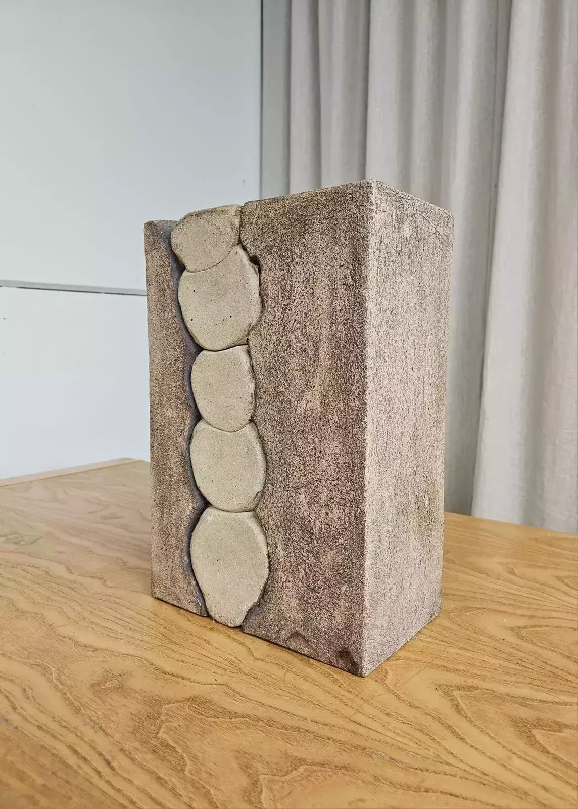 Vtg Mid Century Brutalist Abstract Studio Pottery Sculpture Scandi Retro R544 photo Art