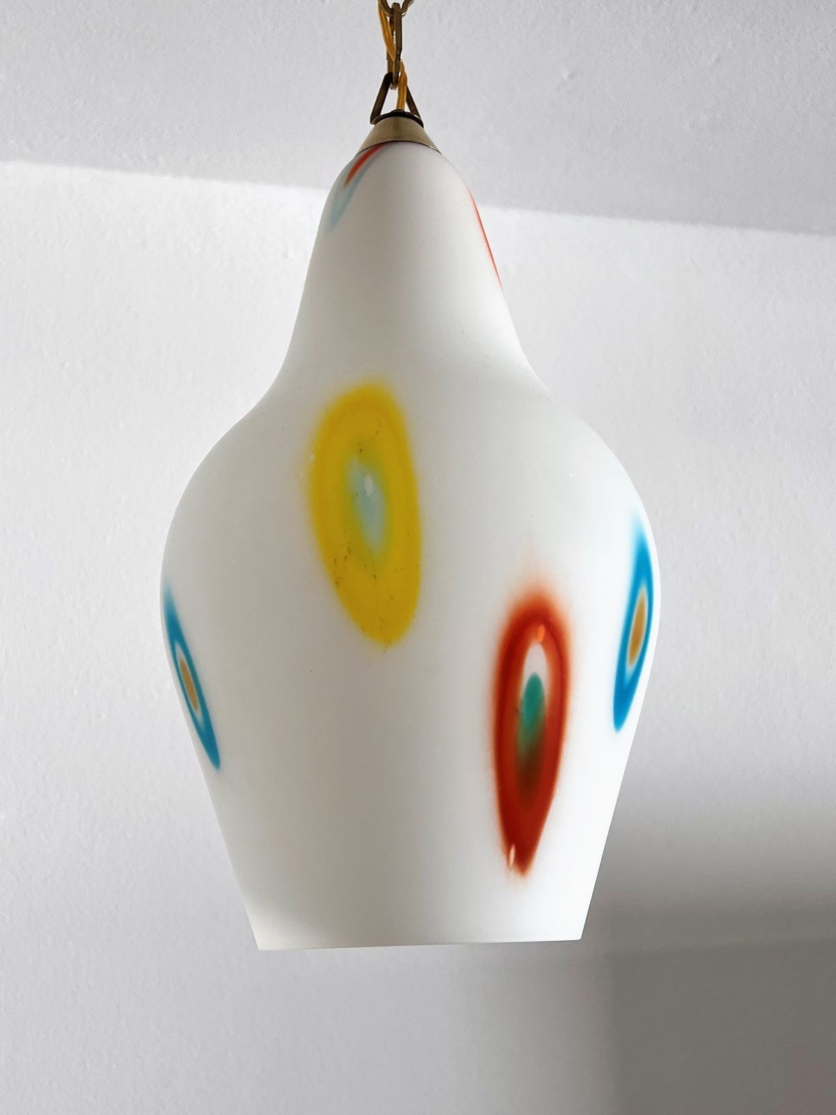 photo vinterior Italian Midcentury Murano Glass Pendant Lights With Colorful Murrine, 1970s, Set Of 2