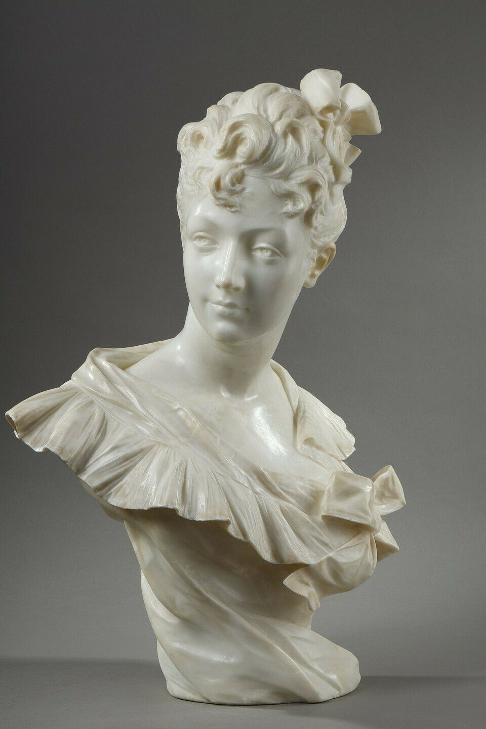 Bust Of A Woman In Marble, Henri Emile Allouard (1844 1929) photo for sale