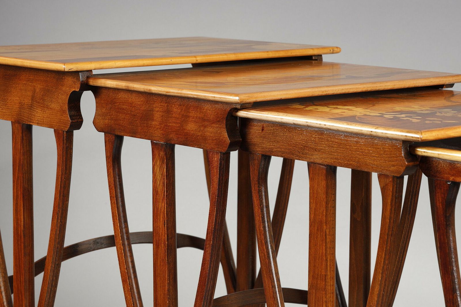 photo for sale Set Of 4 Tables Gigognes Signed Gallé