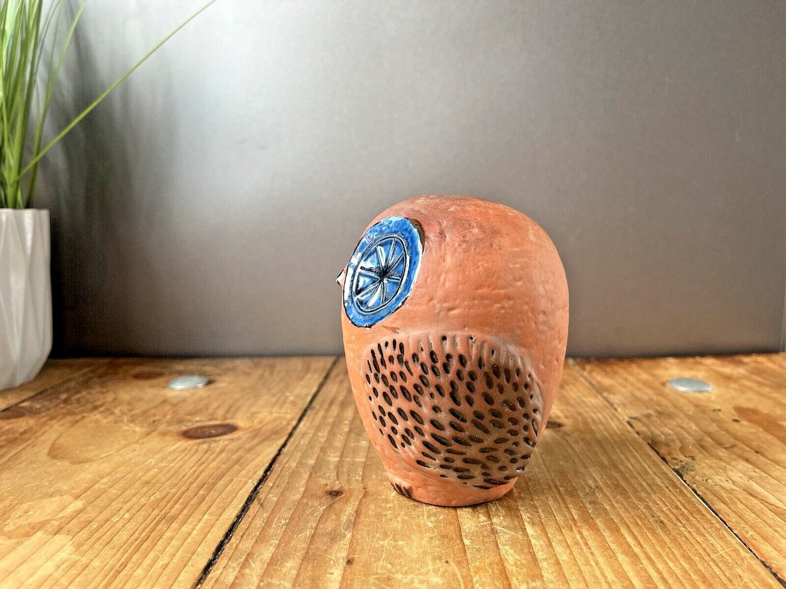 V.Rare 60's Mid Century Modern Swedish Rorstrand Folk Blue Owl Money Bank Box photo for sale
