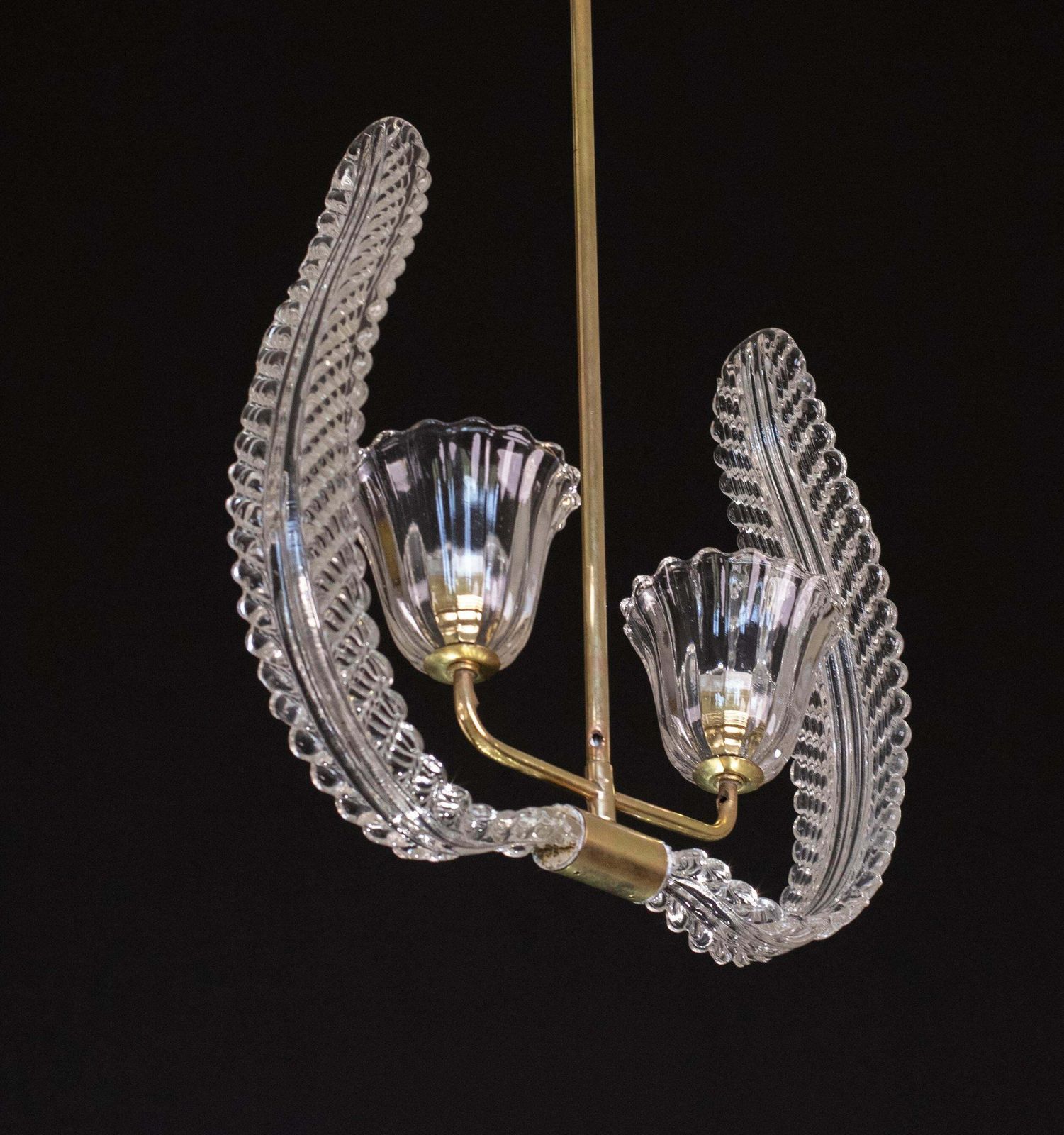 "Angel", 2 Light Chandelier Or Pendant Lamp By Barovier & Toso, 1940s photo 1741.0