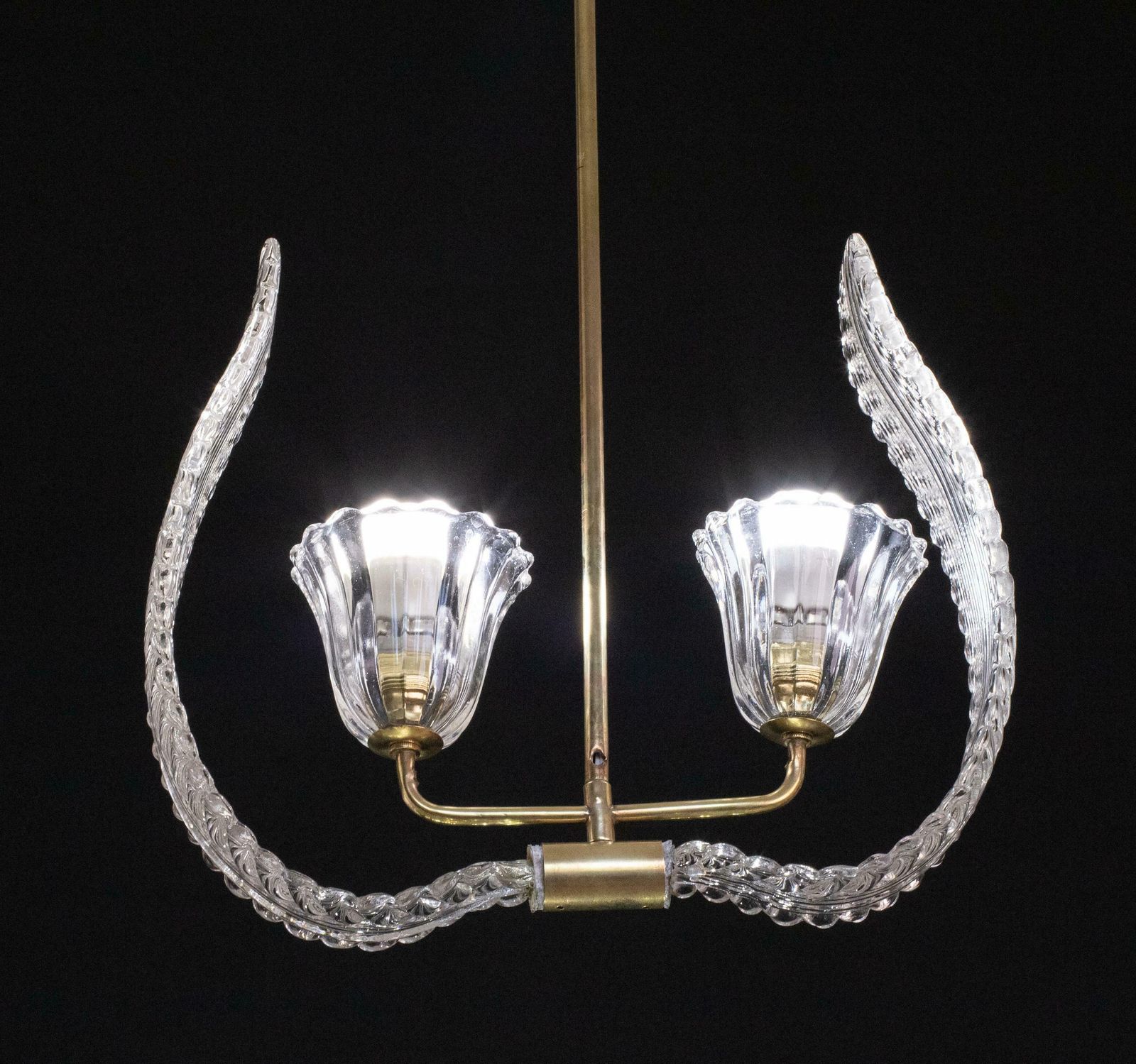 photo furniture "Angel", 2 Light Chandelier Or Pendant Lamp By Barovier & Toso, 1940s