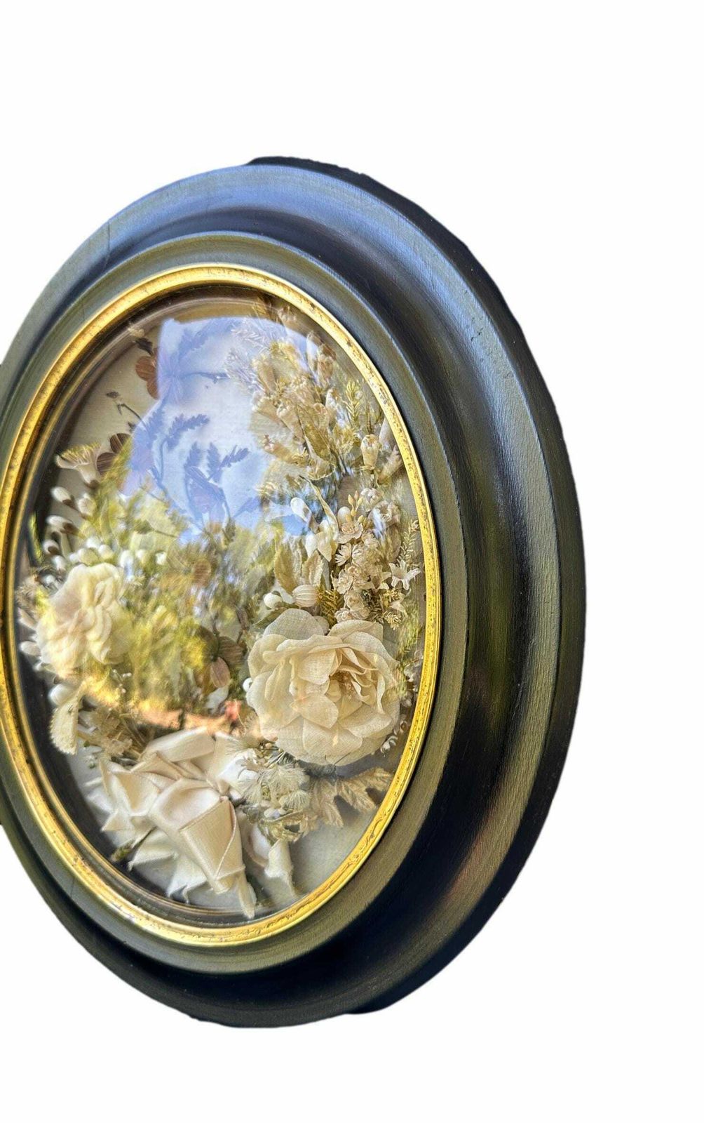 French Antique Napoleon 3 Wedding Frame, 1880, Flowers, Wedding Gift, Religious photo for sale