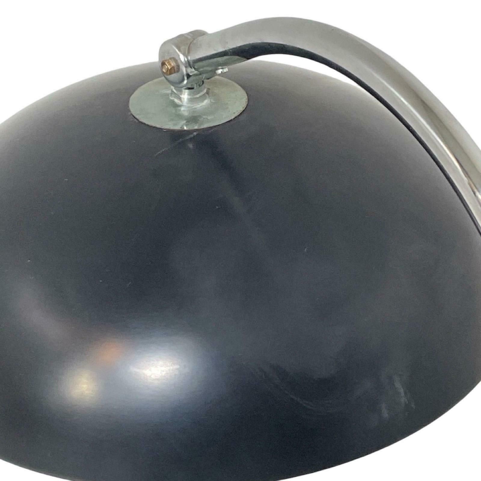 photo furniture Hala Zeist   H. Th. Busquet   Table / Desk Lamp   Model P 144   Bauhaus   1950's   Dutch Design   Black With Chrome Upright   Adjustable