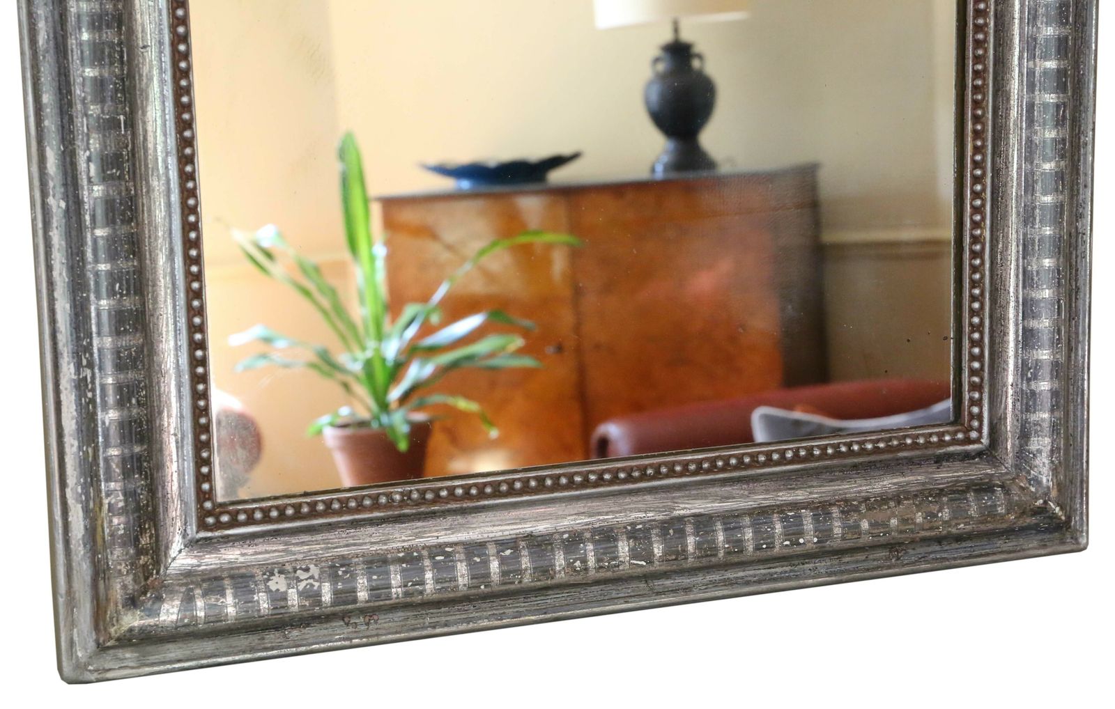 Antique Large 19th Century Silver Gilt Overmantle Wall Mirror – High Quality Simple Design photo for sale