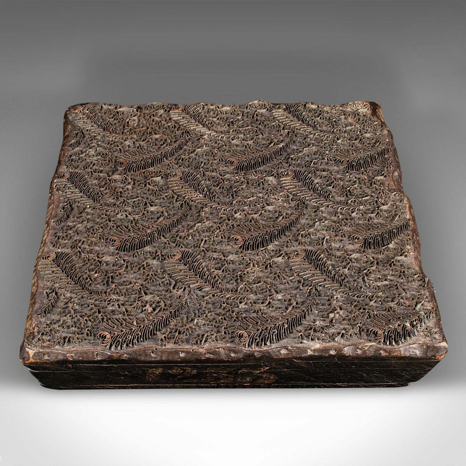 Antique Textile Printing Block, English, Printer's Stamp, Art Nouveau, Victorian photo furniture