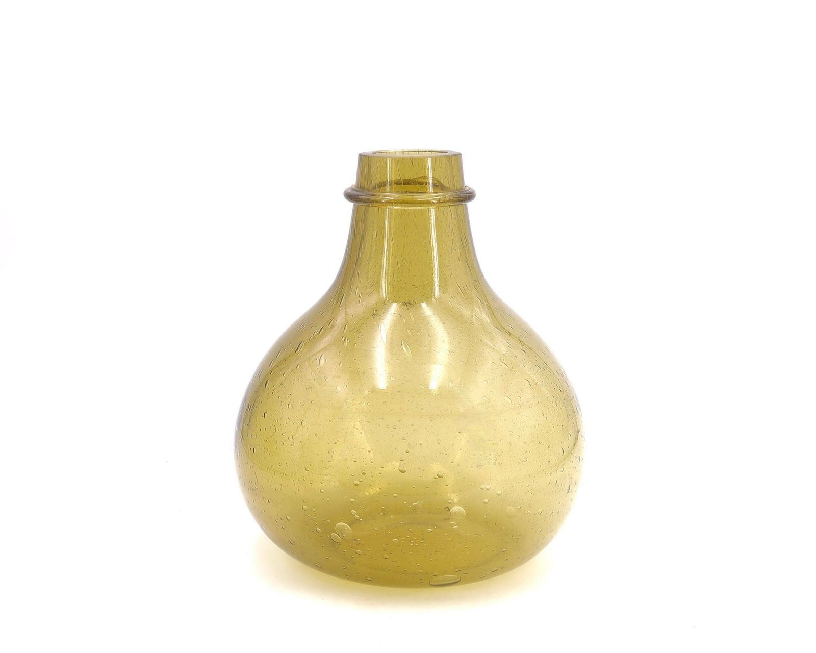 Franse Groene Glazen Demijohn Uit Biot, Ca. Jaren 1950 / Vaas, Country, Farmhouse, Boho Chic, Folk, Frankrijk