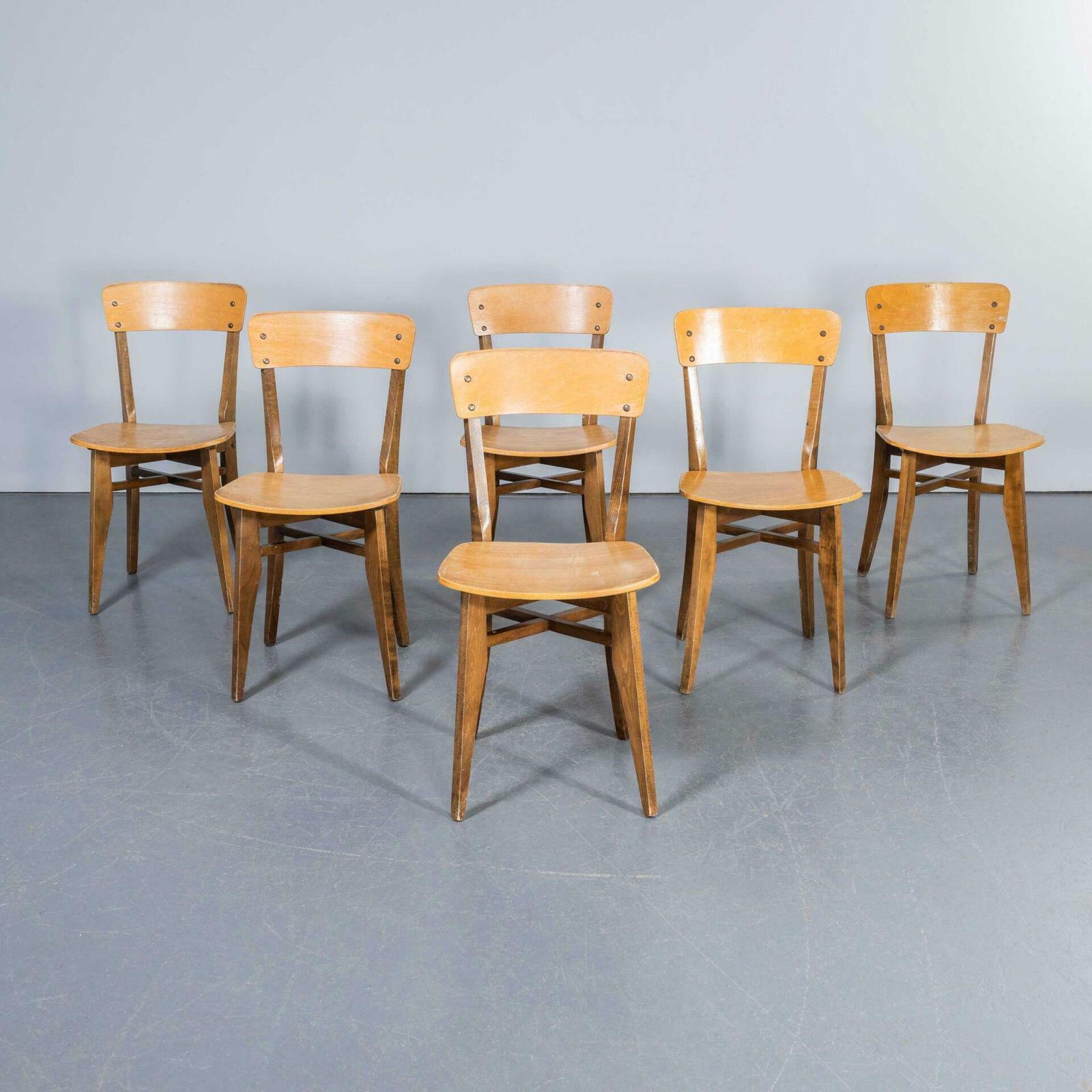 1950’s Original French Two Tone Chapel Dining Chairs – Large Quantity Available photo furniture