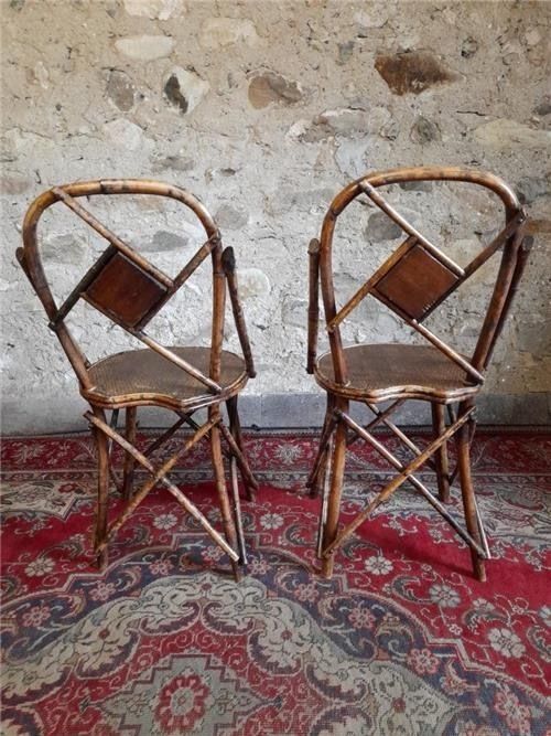photo furniture Two Victorian Bamboo Chairs, 1800s