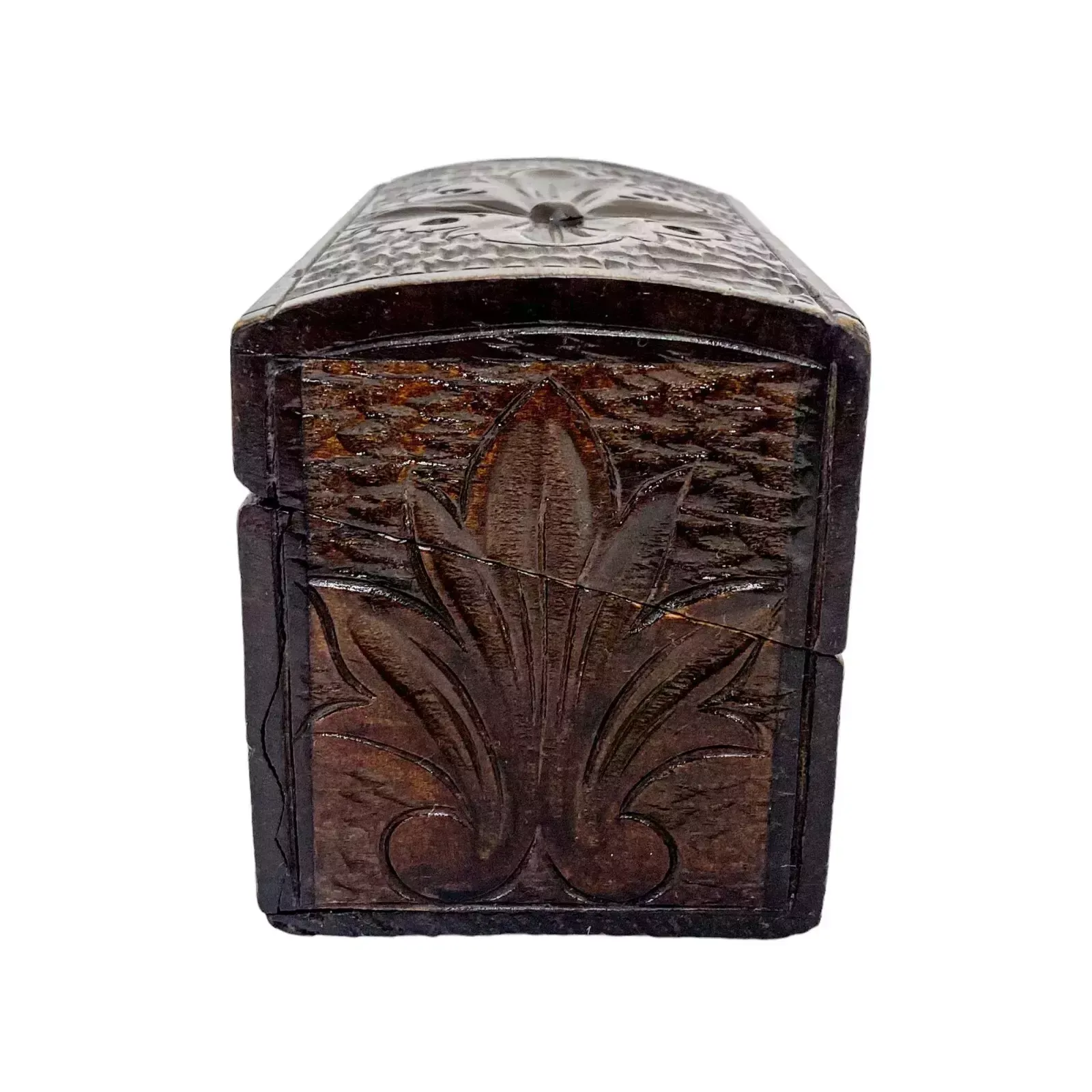 Antique 1890's German Gothic Revival Black Forest Domed Casket Jewellery Box photo vinterior