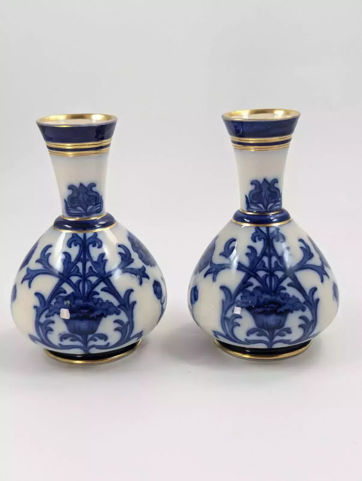 A Pair Of Moorcroft Macintyre Aurelian Small Vases, Late 19th Century