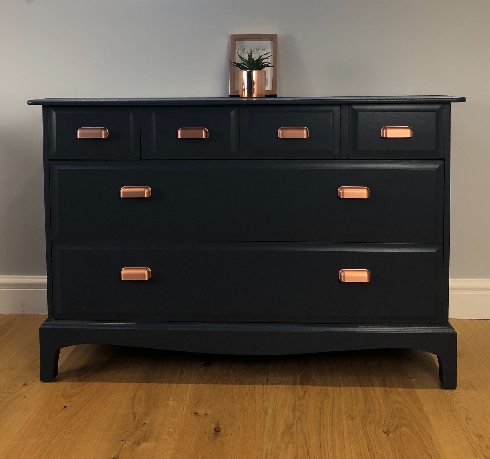 Stag Minstrel Chest Of 4 Over 2 Drawers Painted Blue photo furniture