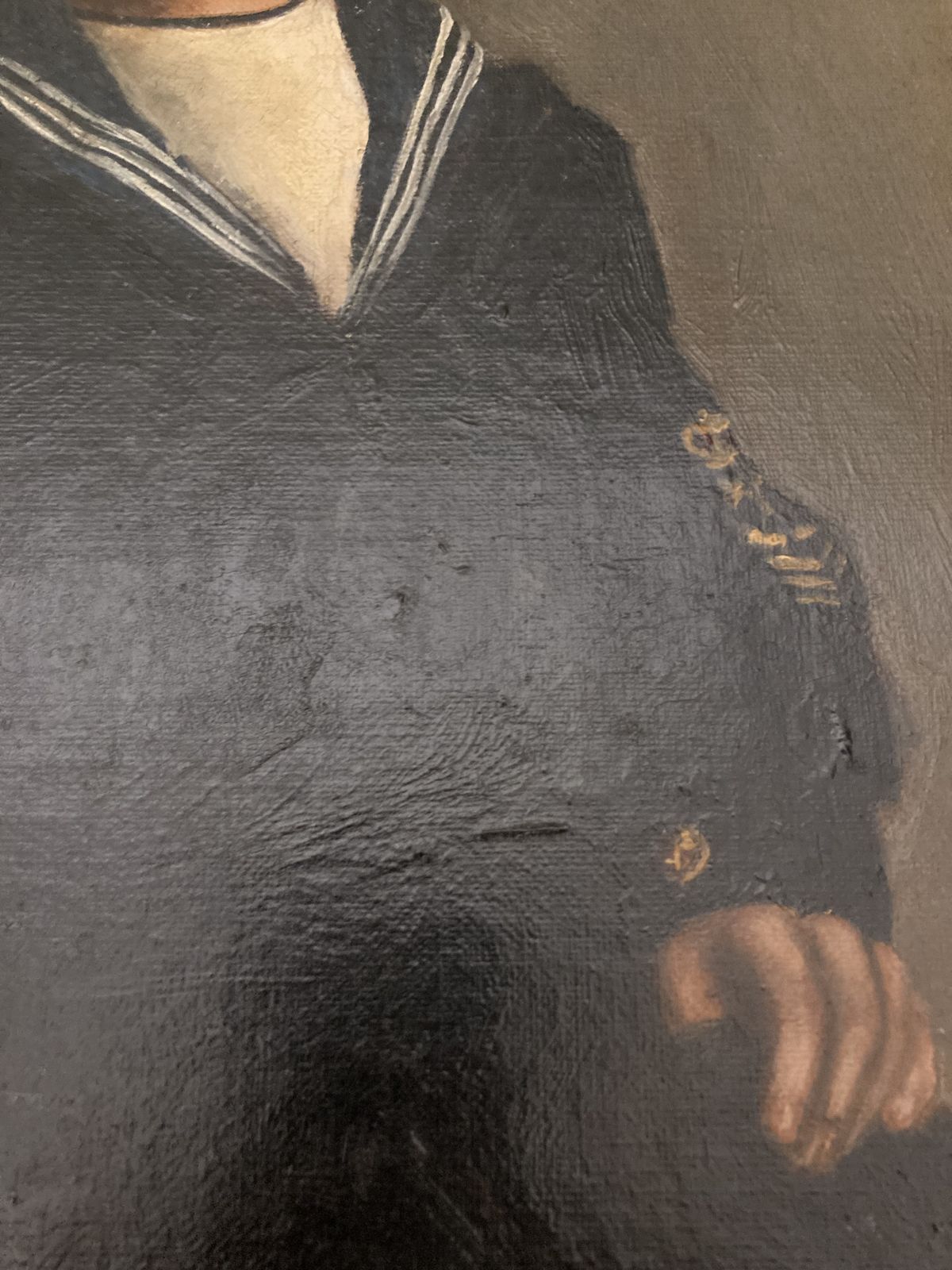 photo buy Antique Portrait In Oil Of A Young Boy Dressed In A Sailor’s Uniform