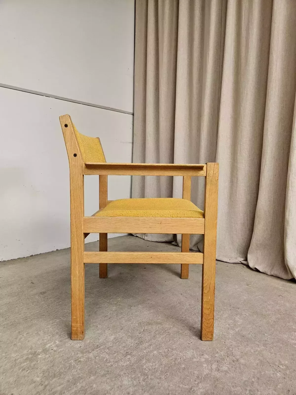 Vtg Mid Century Danish Oak Chair Side Armchair By Erik Wørts For Fdb Møbler R541 photo 264.5