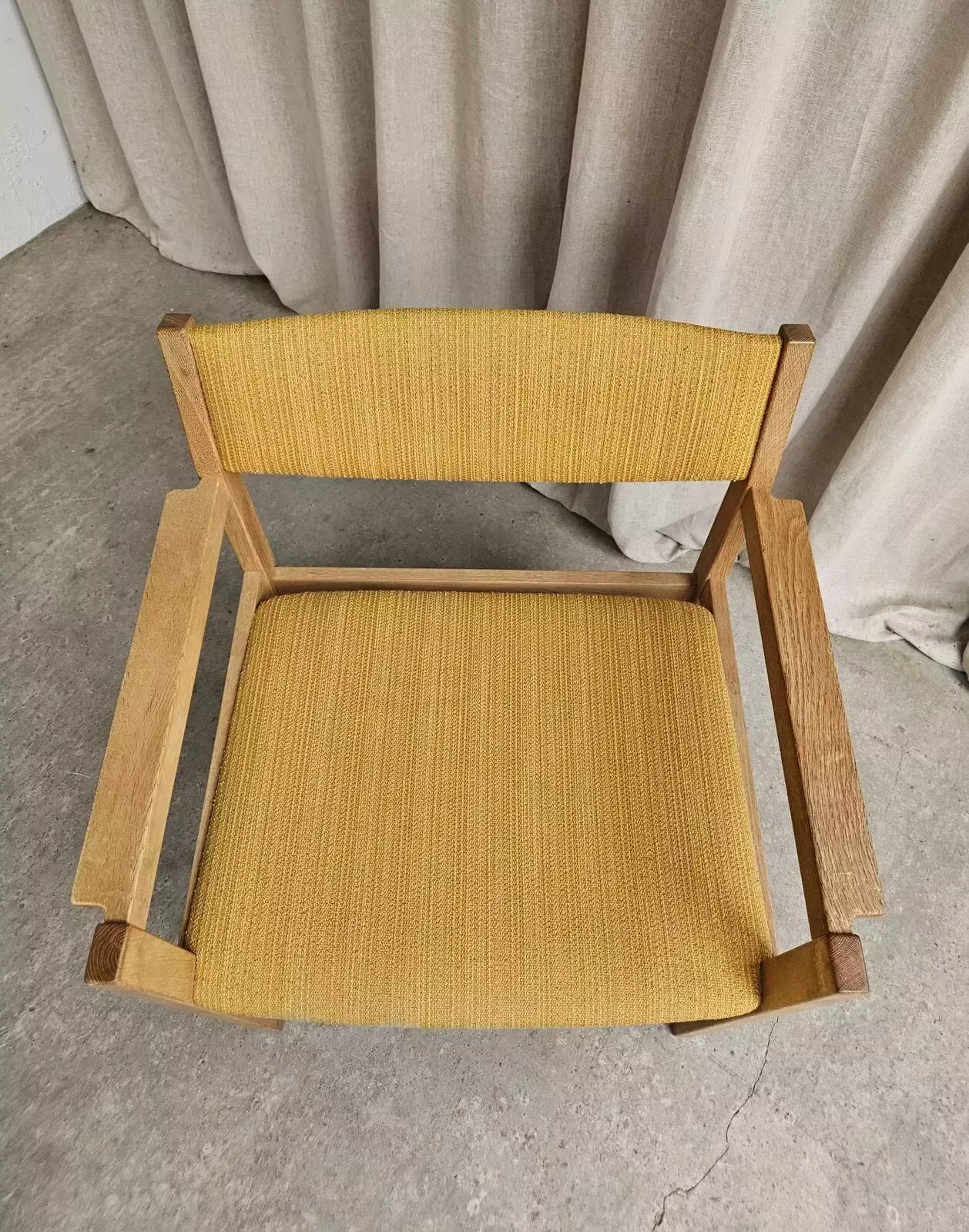 Vtg Mid Century Danish Oak Chair Side Armchair By Erik Wørts For Fdb Møbler R541 photo vintage