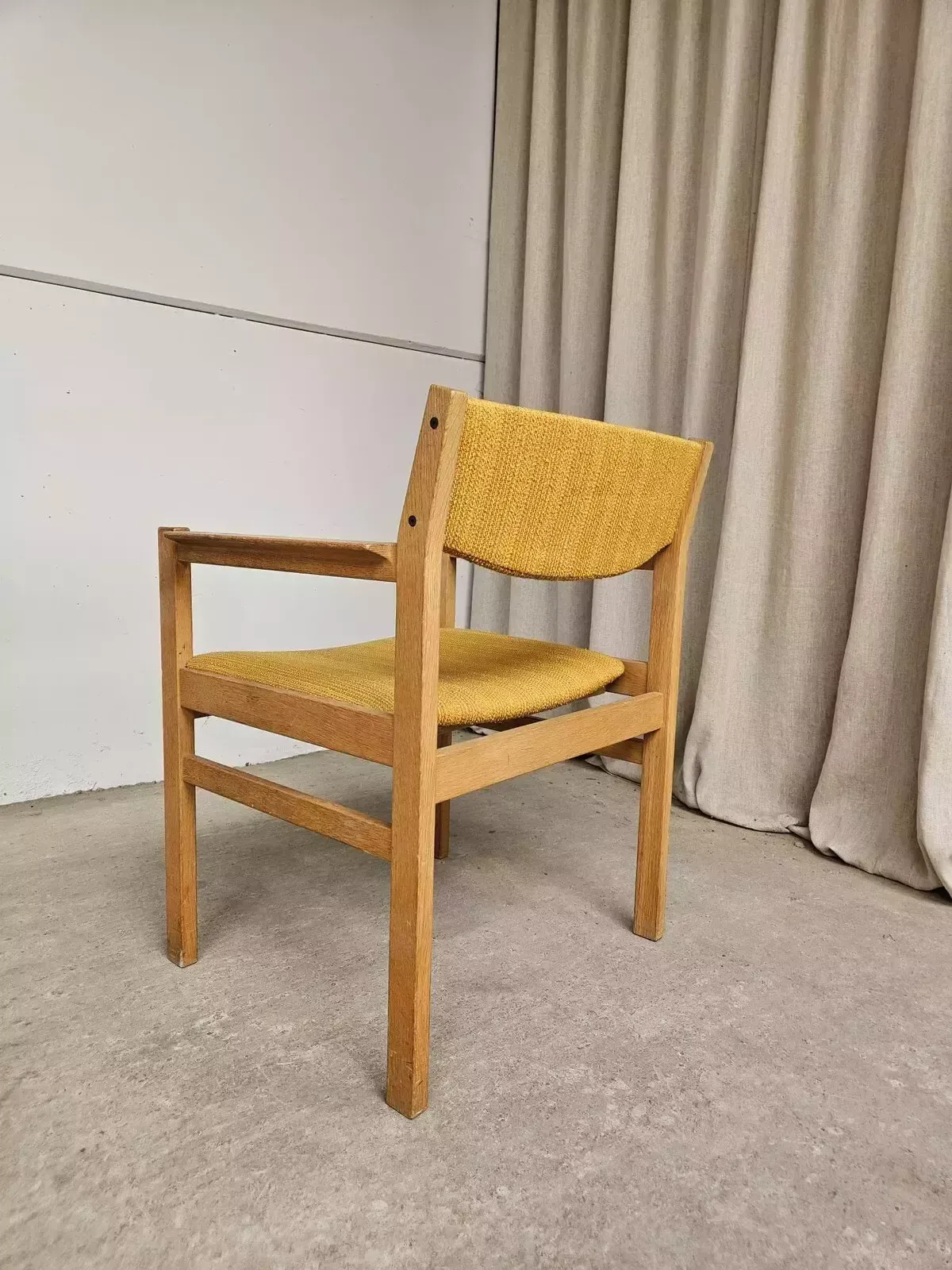 Furniture Vtg Mid Century Danish Oak Chair Side Armchair By Erik Wørts For Fdb Møbler R541 photo