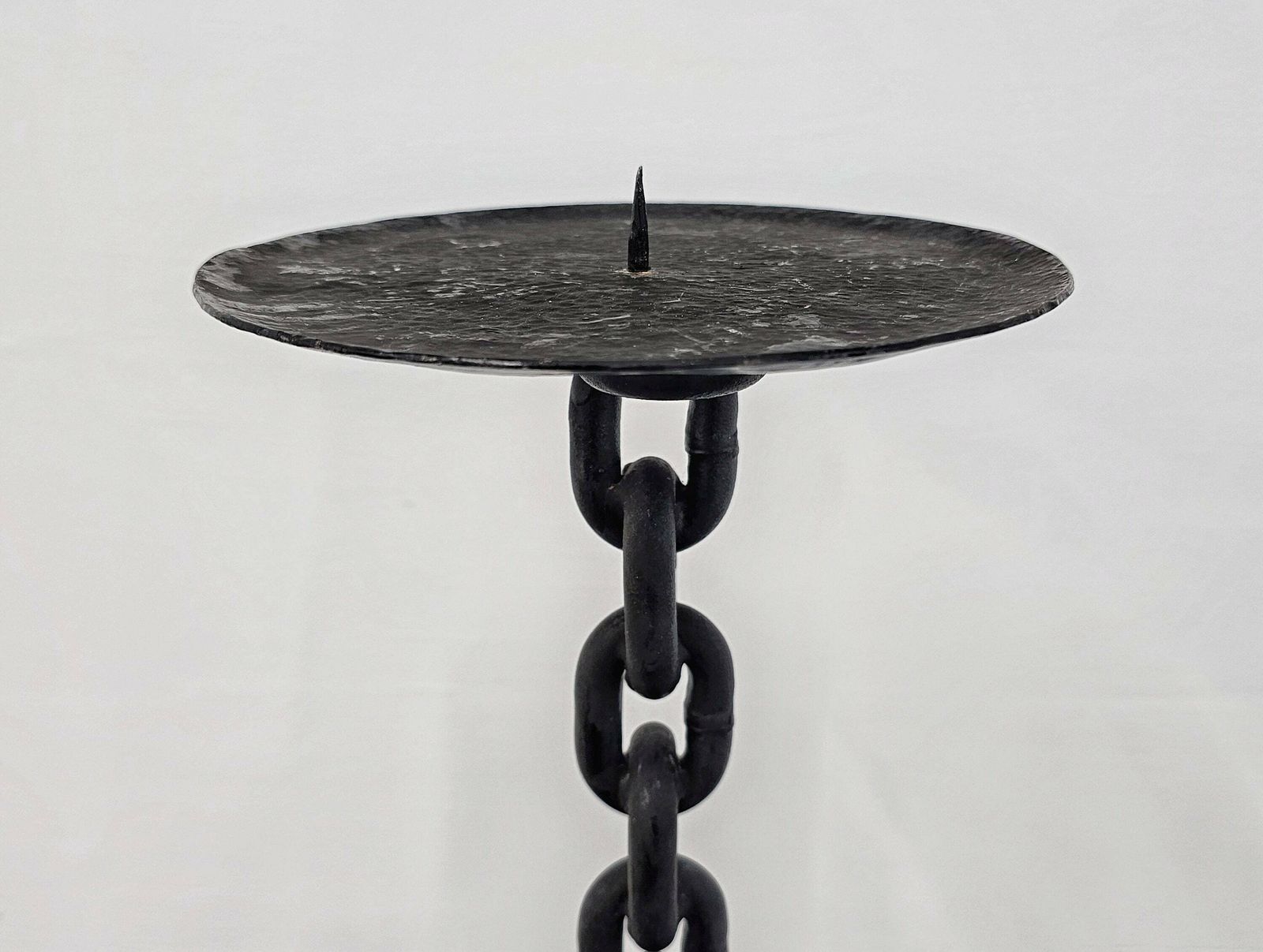 Large Brutalist Iron Chain Candlestick Holder // Made In France In 1960s photo furniture