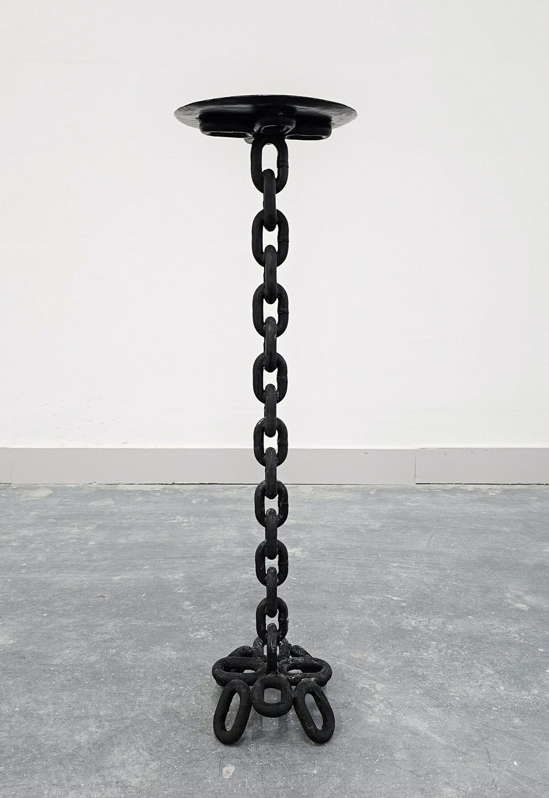 Large Brutalist Iron Chain Candlestick Holder // Made In France In 1960s photo for sale