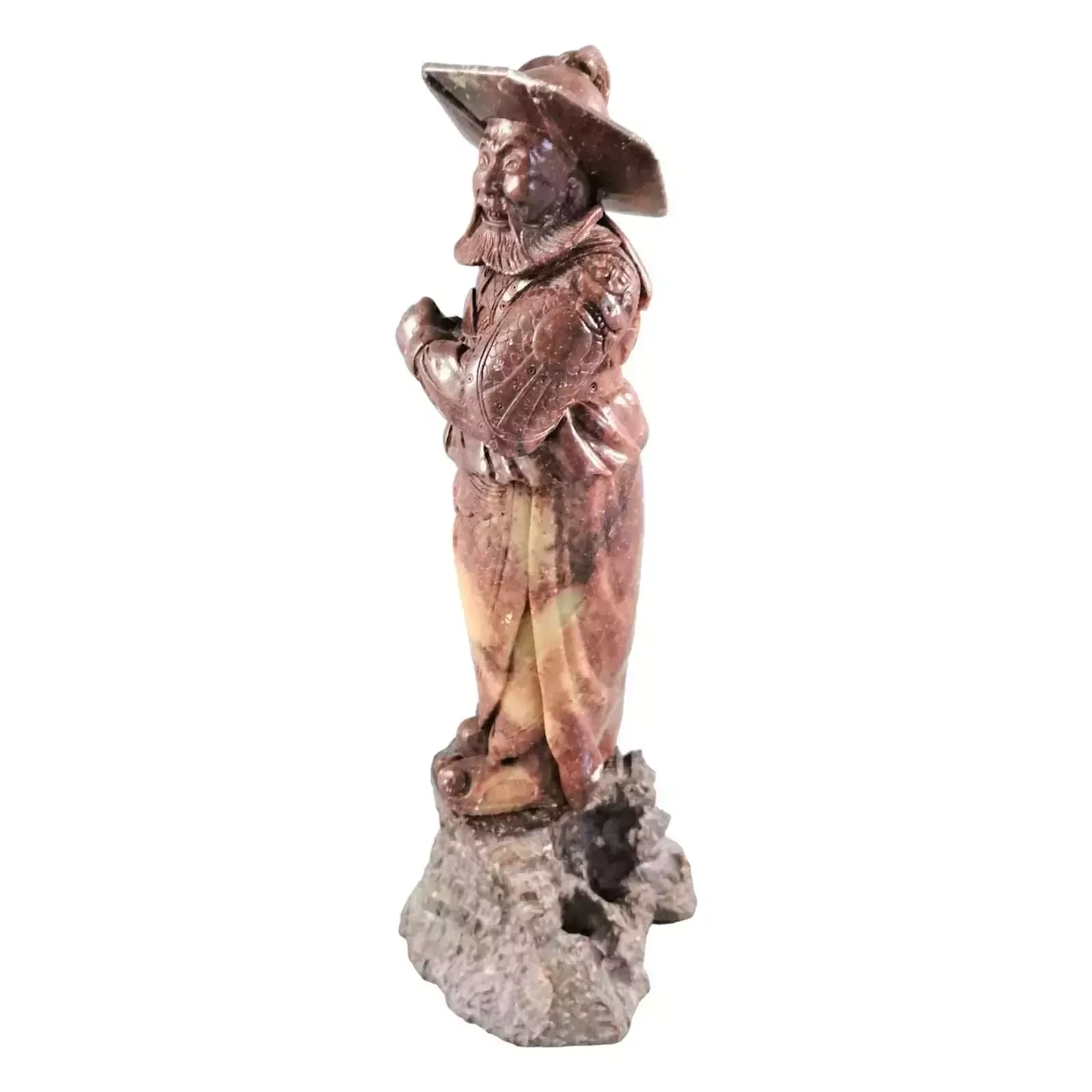 Antique Natural Shoushan Stone Carved Warrior Statue photo for sale