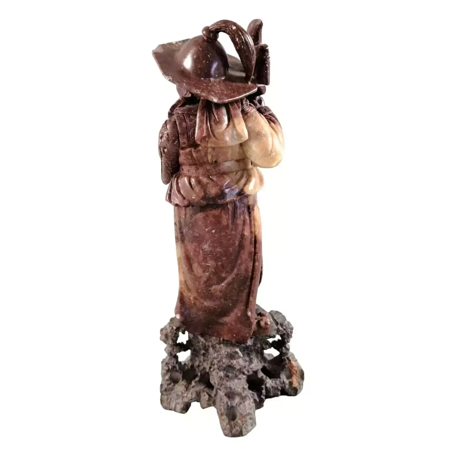 Antique Natural Shoushan Stone Carved Warrior Statue photo 300.0