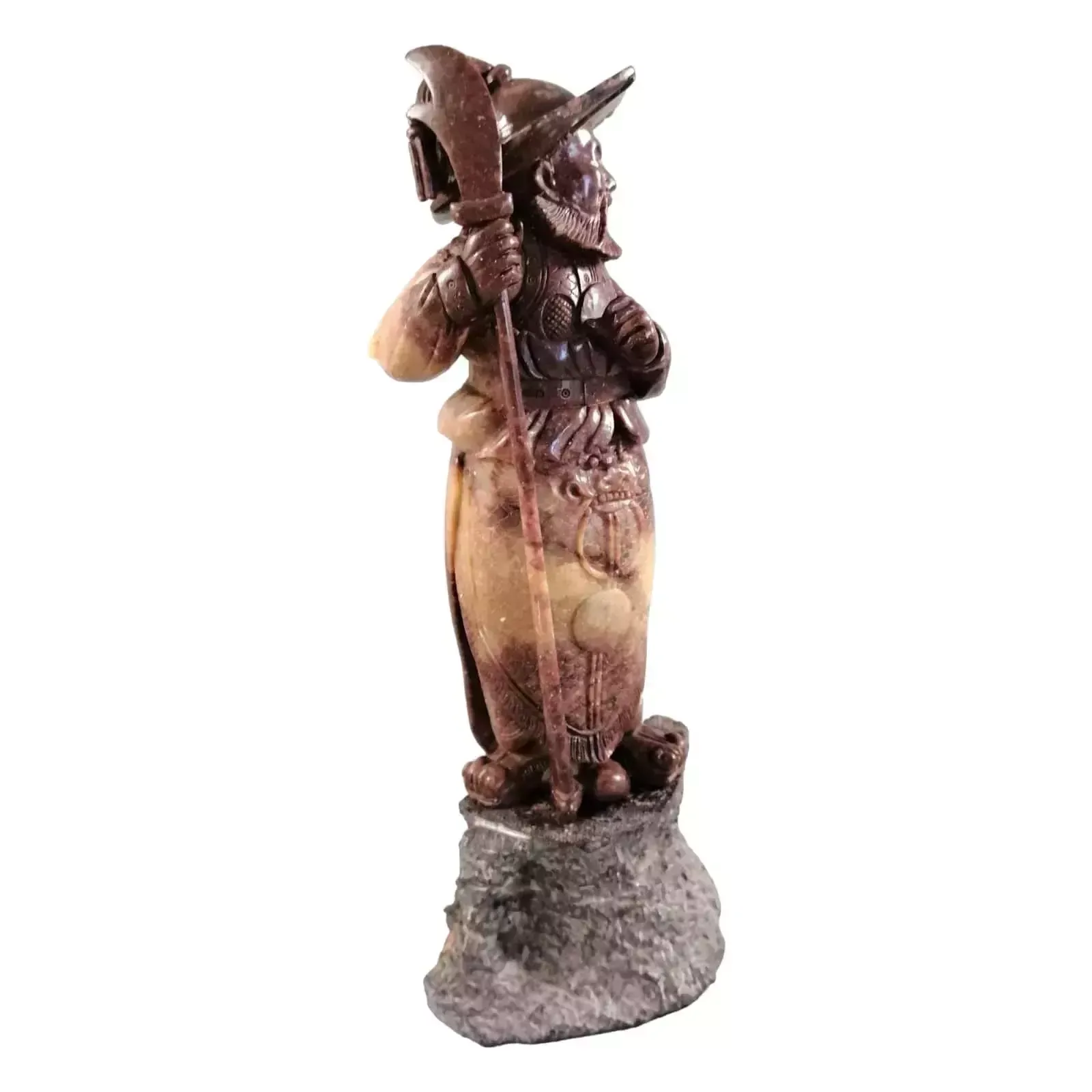 Antique Natural Shoushan Stone Carved Warrior Statue photo buy