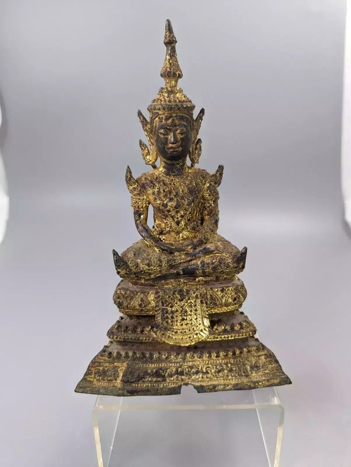 Antique Bronze Thai Rattanakosin Buddha From Thailand, 19th Century