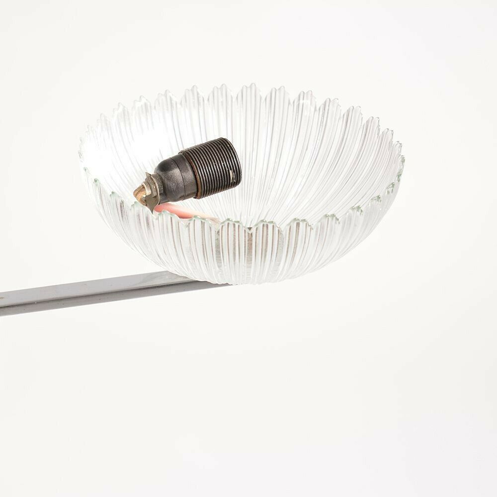 Art Deco Ceiling Light In Chrome And Glass, Czechoslovakia 1950s photo vinterior