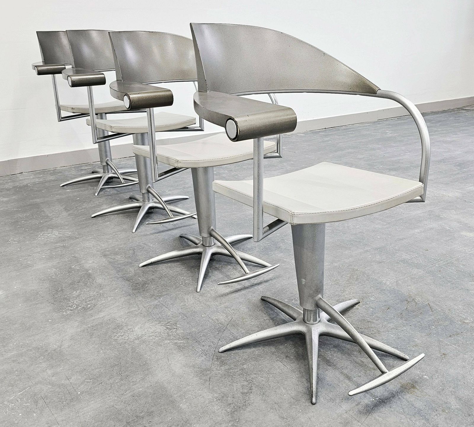 Exceptionally Rare Techno Barber Chair Designed By Philippe Starck For L'oreal // Made In France In 1989 photo vintage