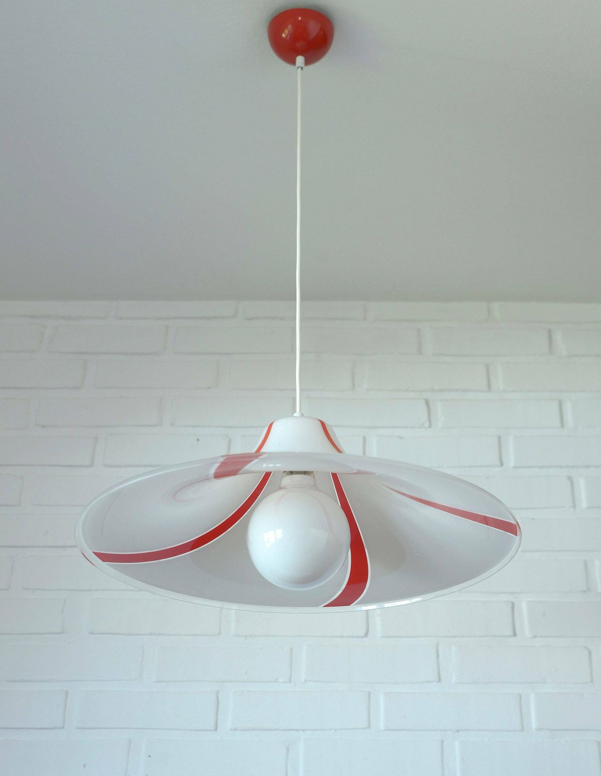 Vintage Hanging Lamp / Pop Art / Plastic Trumpet / Meblo / Albatros / Pendant Light / Mcm Light Fixture / 1970's Yugoslavia / Cool Lamp photo furniture