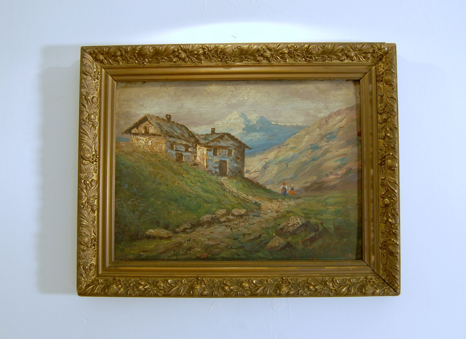 Domenico Buscaglia   Oil On Wood   The Mountain Huts