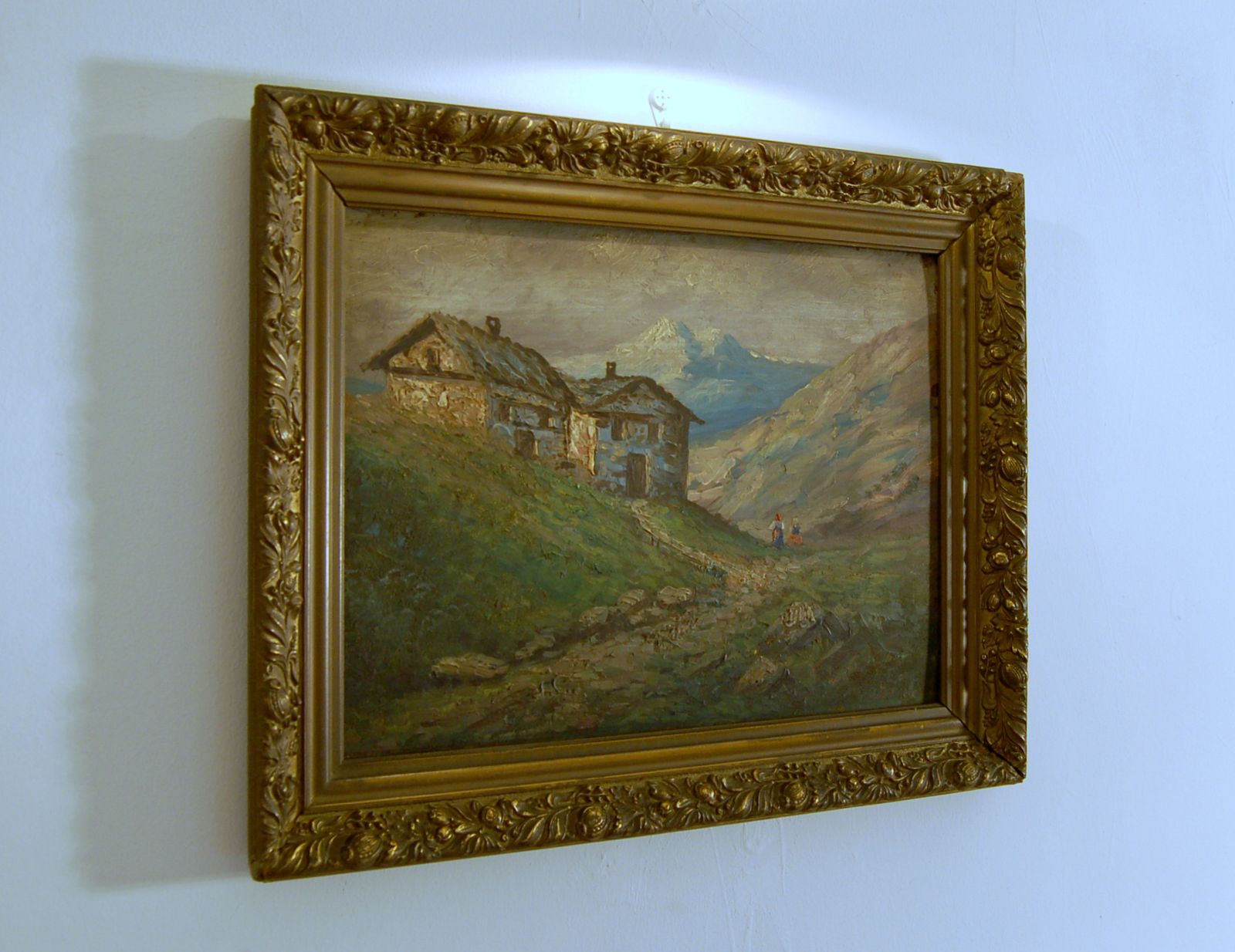 Domenico Buscaglia   Oil On Wood   The Mountain Huts photo furniture