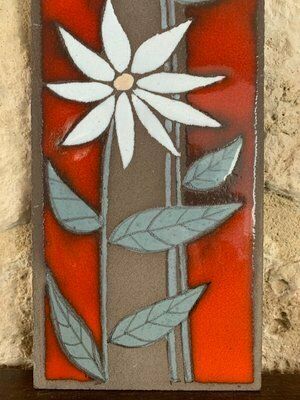 Vintage Enameled Lava Stone Wall Décor, 1970s photo for sale
