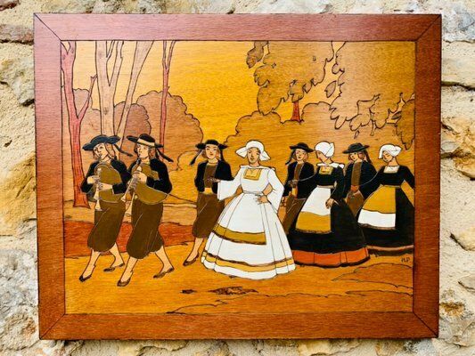 Wood Carved Folk Art Panels, 1940s, Set Of 2 photo furniture