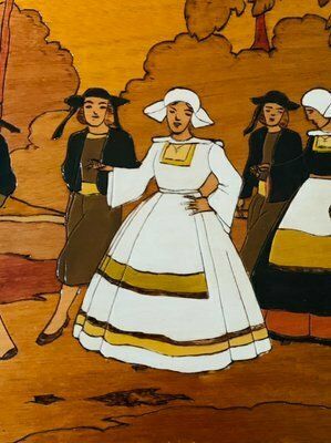 Wood Carved Folk Art Panels, 1940s, Set Of 2 photo vinterior