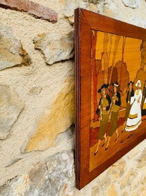 photo for sale Wood Carved Folk Art Panels, 1940s, Set Of 2
