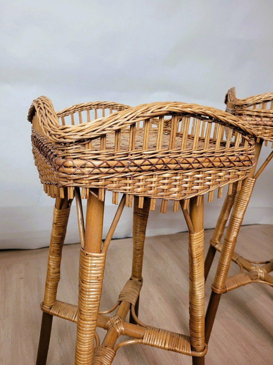 Furniture Mid 20th Century 9 Piece Rattan Living Room Set photo