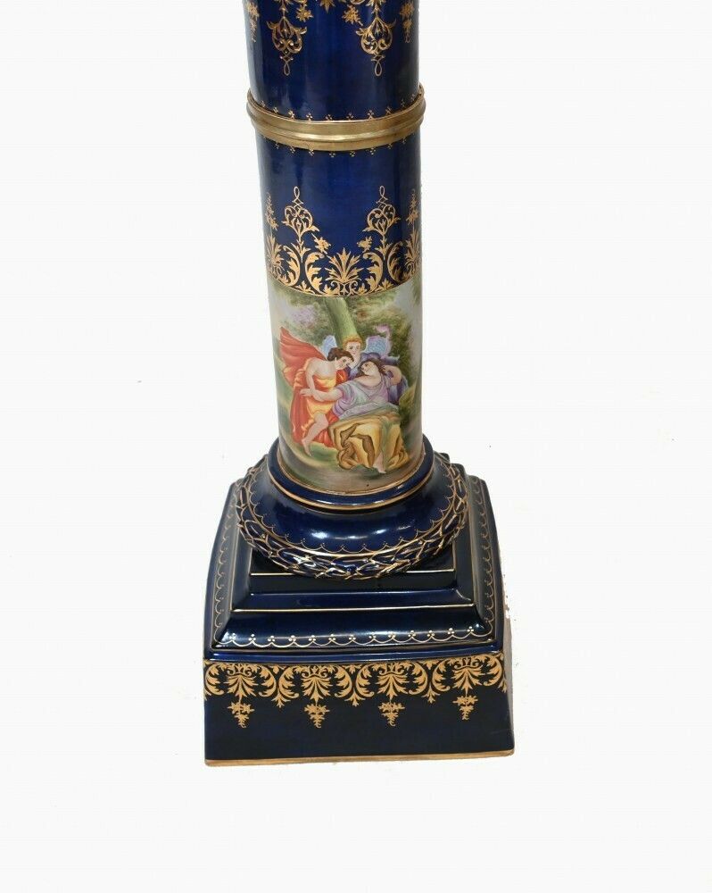 Pair French Porcelain Pedestal Stands Paris Sevres Tables photo furniture
