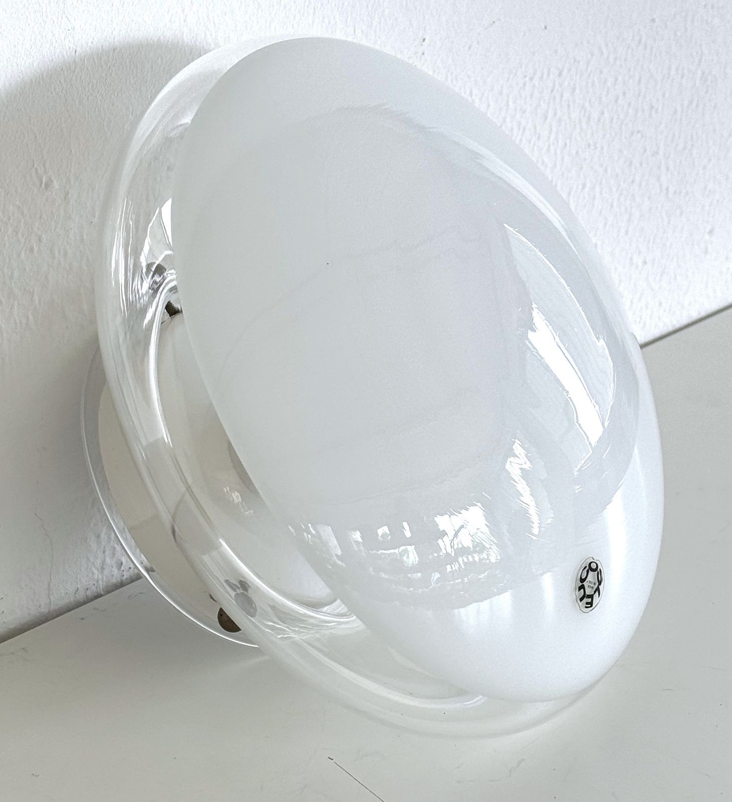 Italian Midcentury Murano Glass Flush Mount By Roberto Pamio For Leucos, 1970 photo furniture