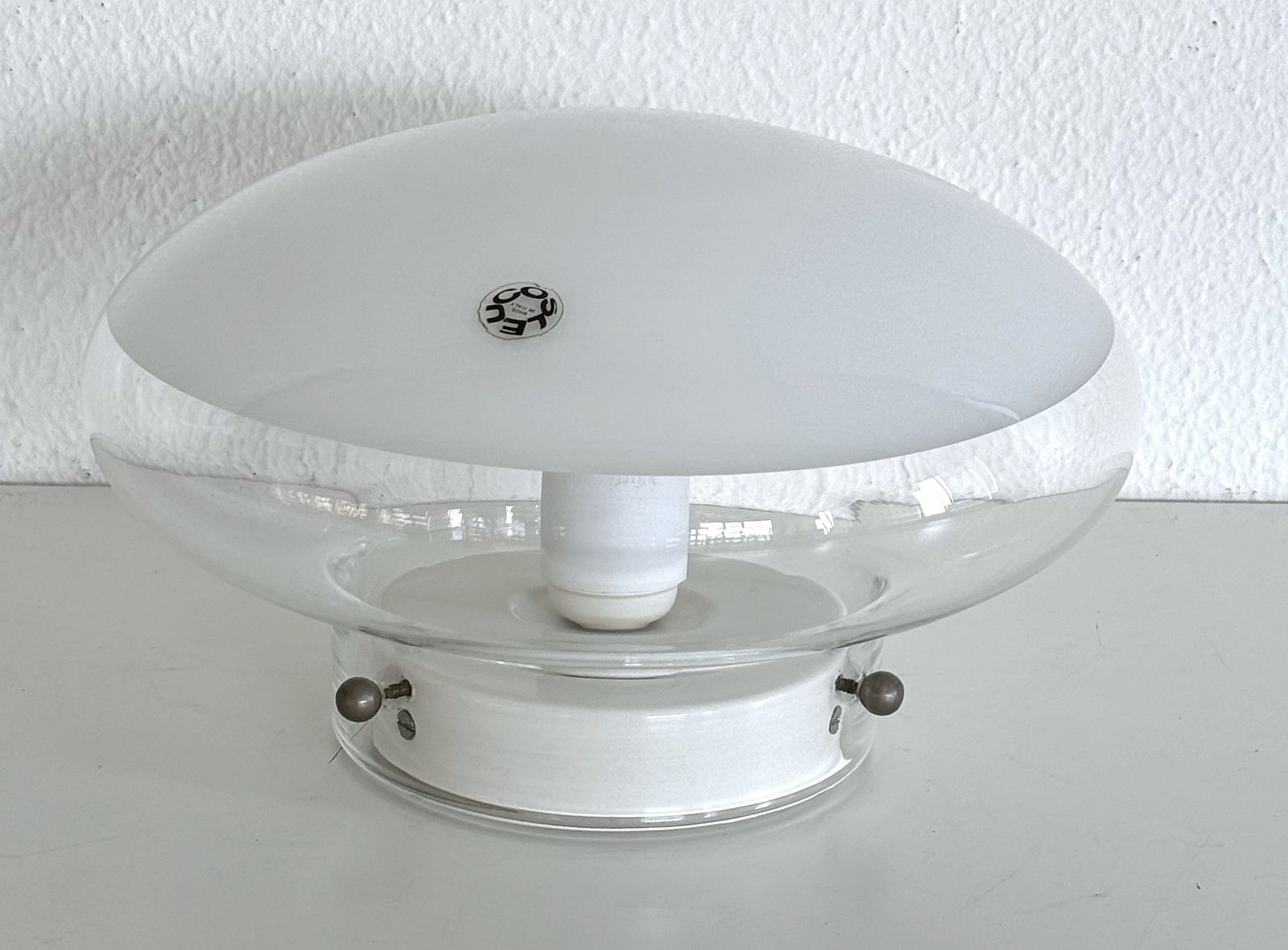 Italian Midcentury Murano Glass Flush Mount By Roberto Pamio For Leucos, 1970 photo vintage