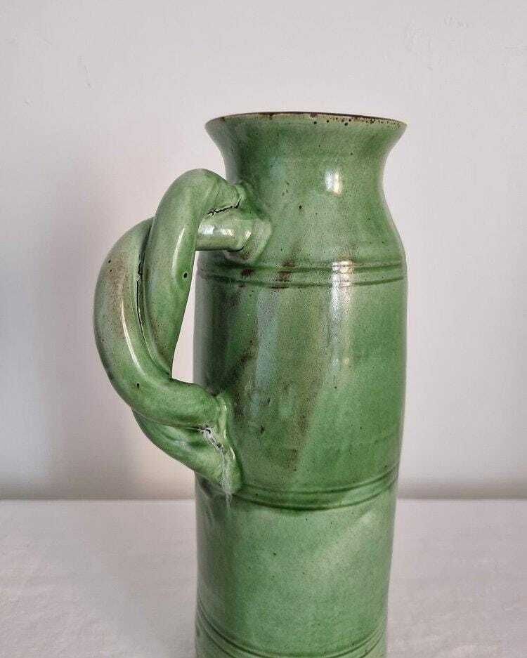 Tall Studio Pottery Green Water Pitcher photo 85.0