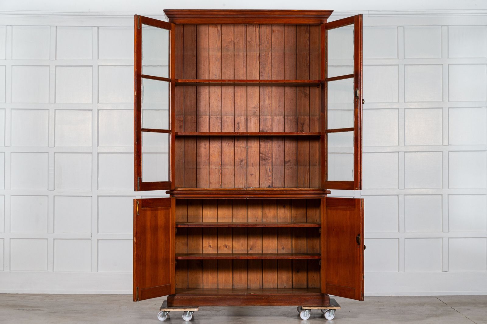 19thc English Glazed Pine Housekeepers Cupboard photo furniture