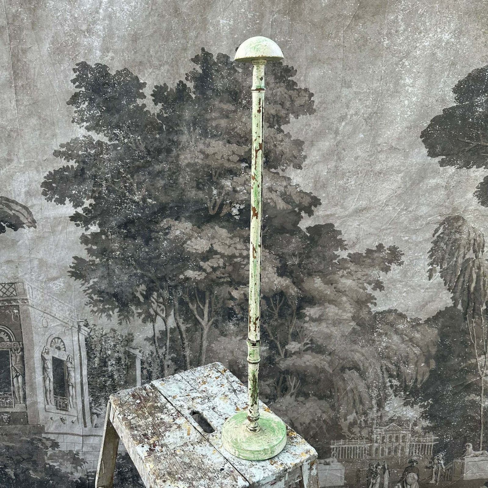 French Vintage Wooden Painted Wig/Hat Stand Collection Of 4 photo Furniture