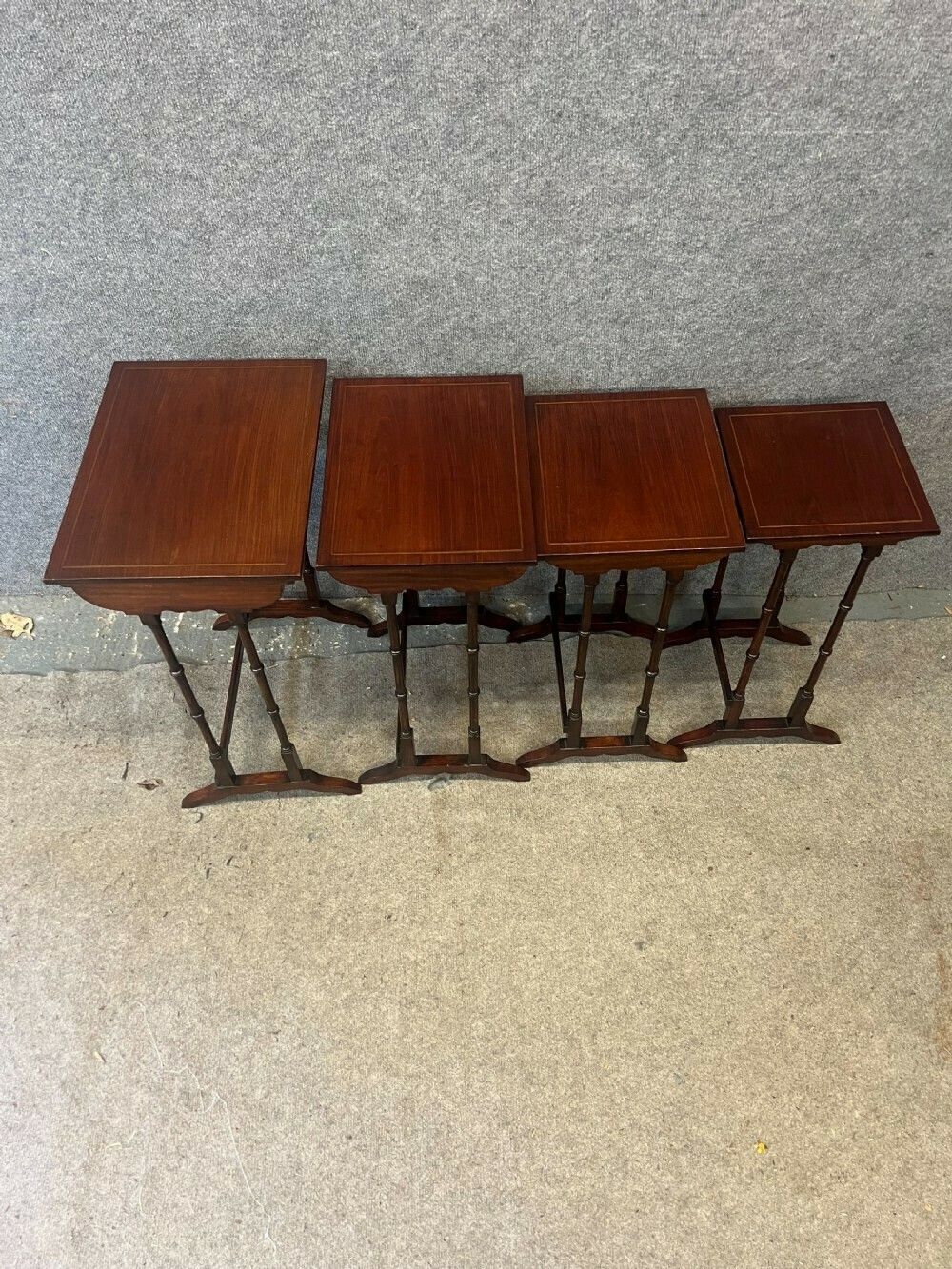 Edwardian Inlaid Nest Of 4 Tables photo Furniture