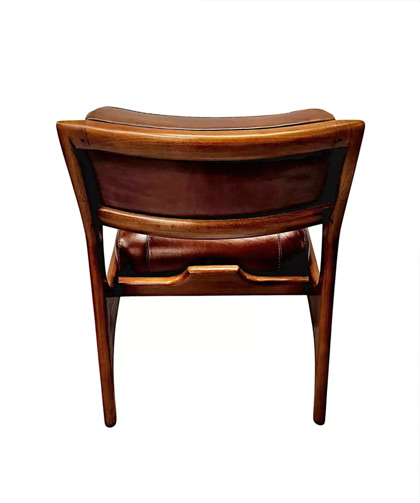 A Stunning Mid Century Design Leather And Cherrywood Armchair photo vinterior