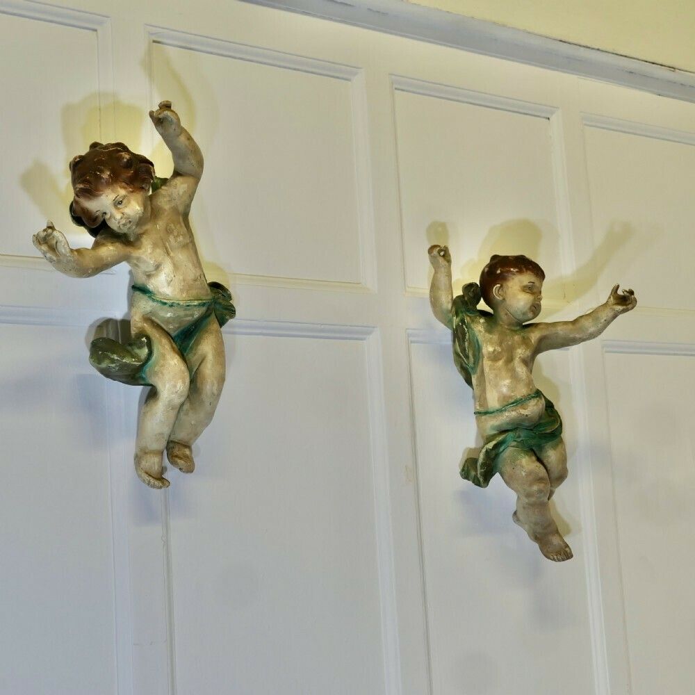A Pair Of 19th Century Italian Putti Signed A photo buy