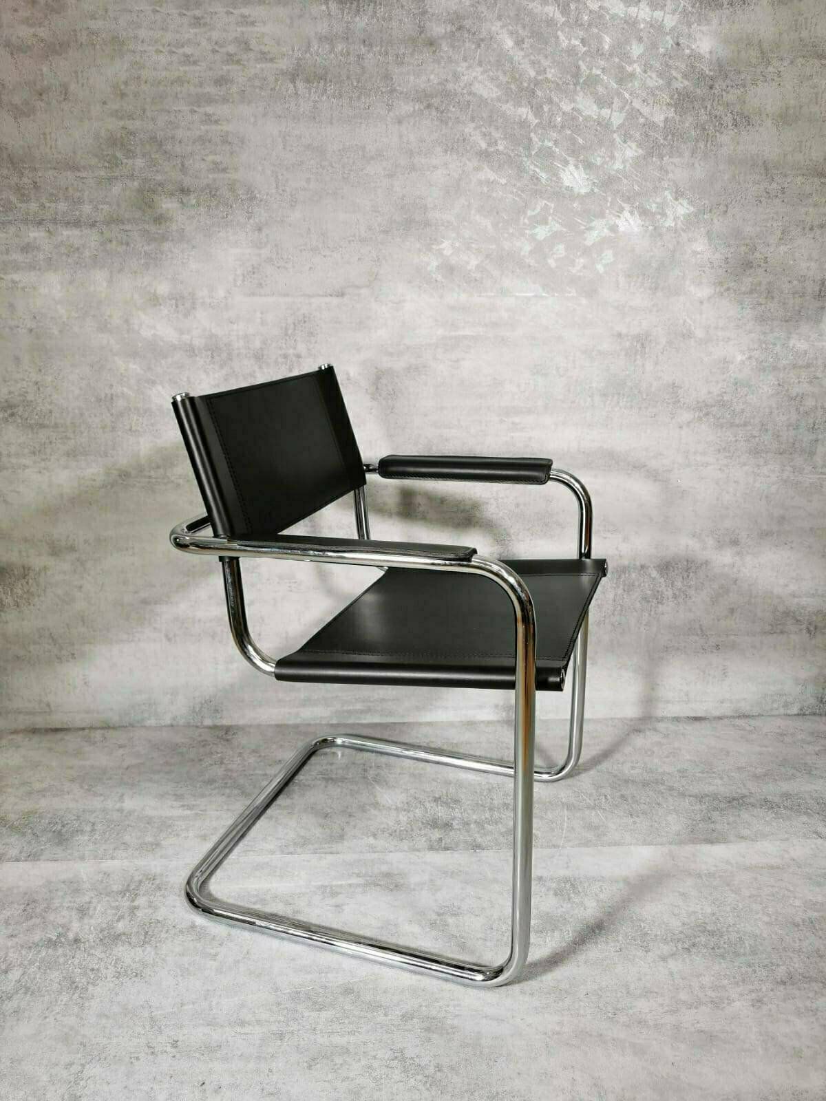 1 Of 10 Black Model Mg5 Centro Studi Desk Chair By Mart Stam & Marcel Breuer 1980s photo vintage