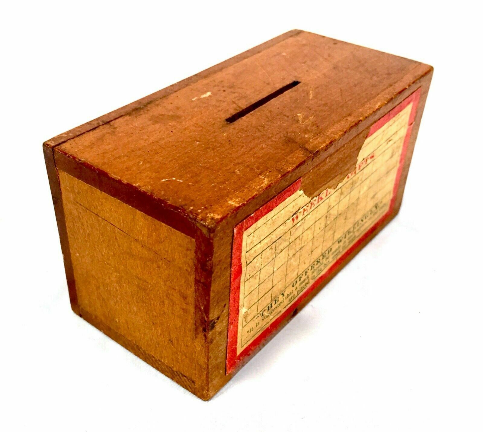 Antique Wooden Church Missionary Society Box Collection / Offering Box C.1900 photo 59.0